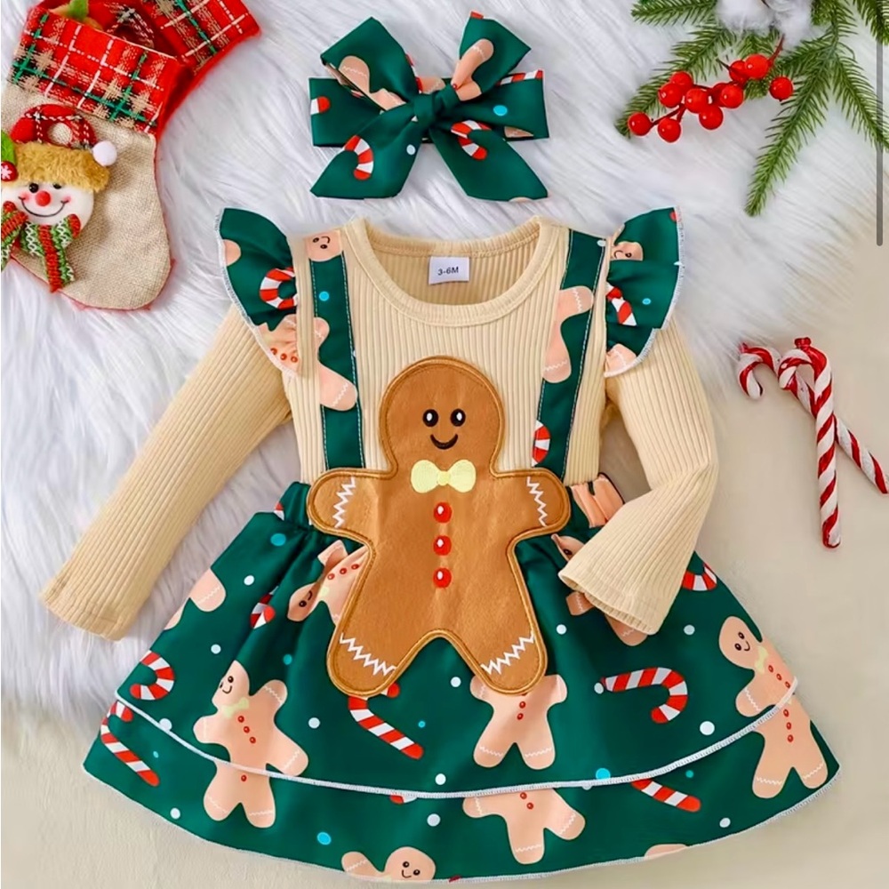 Festive Gingerbread Dress with Bow